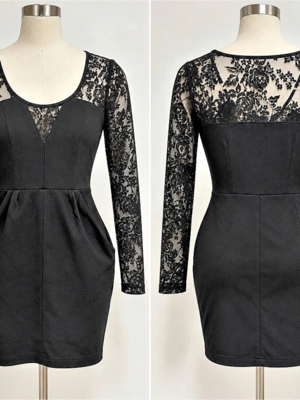Vero Moda Floral Lace Mini Dress in Black Size XS Like New
